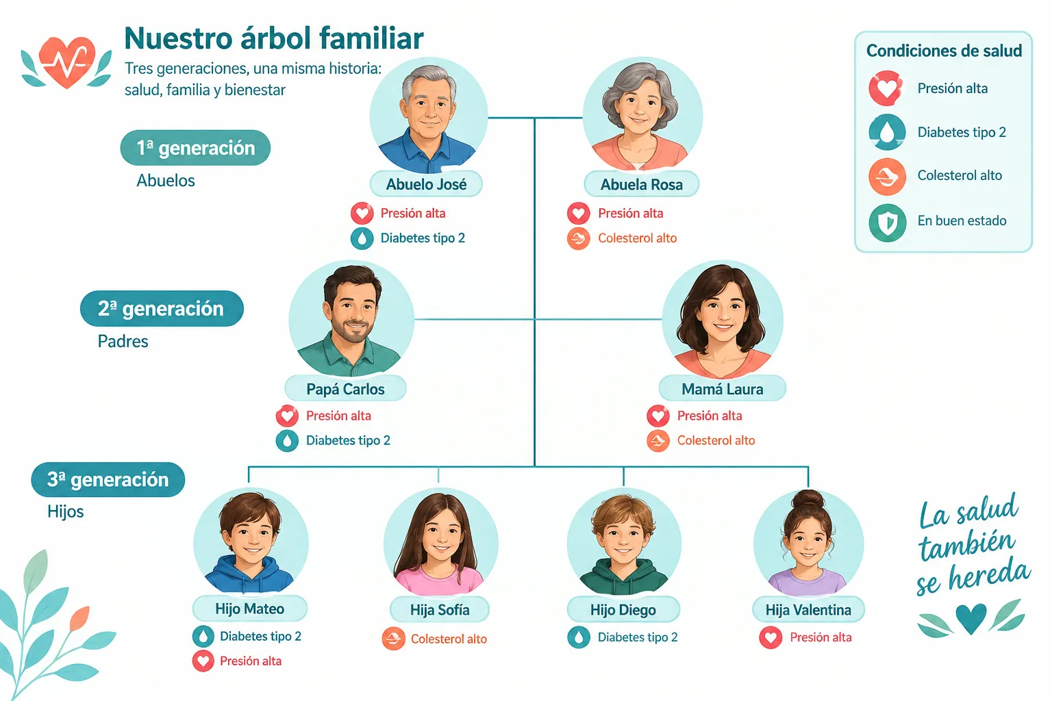 ¿Qué son los antecedentes familiares de diabetes o presión alta?